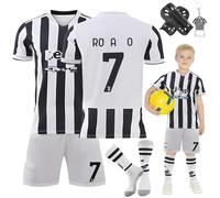 Heartsking Kids Football kit, #7 Home Away Soccer Jerseys Football Kits for Kids Boys Girls, Football Training Shirts Shorts Socks Guard Plate Keychain Bracelets and Bandages, Gifts for Children