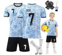 Heartsking Kids Football Kit #7 Home Away Soccer Jerseys & Kits for Boys & Girls, Football Training Shirts, Shorts, Socks, Guards, Keychain, Bracelets & Bandages, Gifts for Children