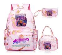 Heartsking Kpop School Backpack 3-Piece Set with Waterproof Kpop School Bag Lunch Bag and Pencil Case Suitable as a Learning Camping Travel Birthday Gift and Stationery Set for Girls 6