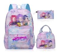 Heartsking Kpop School Backpack 3-Piece Set with Waterproof Kpop School Bag Lunch Bag and Pencil Case Suitable as a Learning Camping Travel Birthday Gift and Stationery Set for Girls