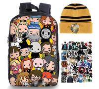 Heartsking School Bag, 14.5inch Cool School Backpack, Lightweight School Bag Boys Girls, Kids Backpack with Hat Stickers for Days Out, Rucksack Casual Travel Vacation Bag