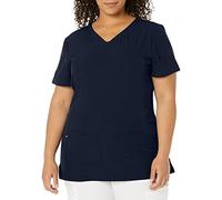 HeartSoul Break On Through Women Scrubs Top Shaped V-Neck 20710, Navy, XXS
