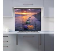 Warren Reed - Designer Heartstones At Sunset Kitchen Splashback W700Mm X H650Mm, Multi