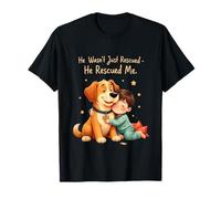 Heartwarming Boy and Dog Emotional Bond Hug Design T-Shirt