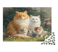 Heartwarming Cat Family Portraits Rätsel Für Erwachsene || Familienspaß-Puzzles 1000pcs (75x50cm) Erwachsene
