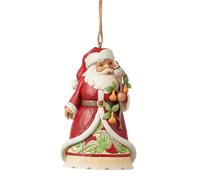 Heartwood Creek by Jim Shore Santa Holding Partidge In Pear Tree Hanging Ornament