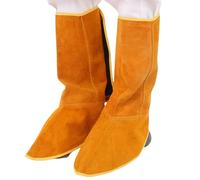 Heat and Abrasion Resistant Leather Welding Spats - Extra Long Welding Boot Covers - Full Coverage Shoe Protectors - Welding Gaiters for Safety and Protection