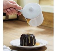 Heat And Serve Microwave Safe White Ceramic Stoneware Sauce Pot - 300Ml Capacity, Measures H10Cm X 8Cm Diameter