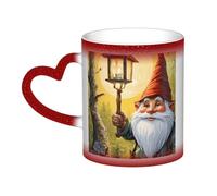 Heat Changing Ceramic Coffee Mug 11oz-Delightful,Colorful Gnomes,Color Changing Mug in The Sky-Unique Ceramic Coffee Mugs-A Perfect Holiday Birthday Gift for Family,Lovers,Friends