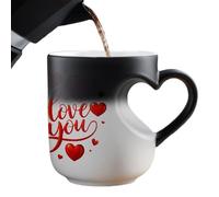 Heat Changing Coffee Mug - Color Changing Mug 9x8cm, 11oz Non Slip Ceramic Handle Novelty Drinkware Design | Aesthetic Drink Holder Home Office Wedding Party Gift T