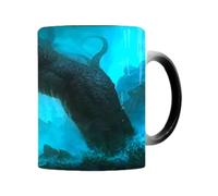 Heat Changing Coffee Mugs, Cthulhu Call Ceramic Mug 350ml Mythology Color Changing Mug Novelty Heat Sensitive Mug for Christmas Halloween Birthday Gift