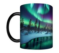 Heat Changing Mug 350 ml Northern Lights Valentine's Day Coffee Mug Heat Changing Mug Colour Changing Coffee Cups Coffee Cup Colour Gradient Heat Sensitive Mug with Colour Changing Function