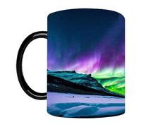 Heat Changing Mug 350 ml Northern Lights Valentine's Day Coffee Mug Heat Changing Mug Colour Changing Coffee Cups Coffee Cup Colour Gradient Heat Sensitive Mug with Colour Changing Function