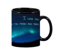Heat Changing Reveal Mug - Colour Changing Ceramic Coffee Mug in Northern Lights Design, Heat Sensitive Magic for Hot and Cold Drinks