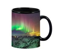 Heat Changing Reveal Mug - Colour Changing Coffee Mug, Ceramic Coffee Mug in Northern Lights Design, Heat Sensitive Magic Mug for Hot and Cold Drinks Hot Drinks