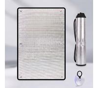 Heat Control Blackout Window Film Reusable Aluminium Foil Thermal Insulation Reflective Privacy Cover with Suction Cups Double Sided Aluminium Foil for Sunroom(Black,110cm x 170cm)