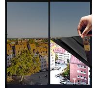 Heat Control Window Film, Window Tint Sun Blocking Blackout and UV Protection, one-Way Privacy Mirror Reflective Film,Explosion-Proof Premium PET Material Cosmic Black, 17.5 Inch x 6.5 Feet
