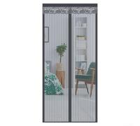 Heat Curtain, 100x210cm Magnetic Screen Door, Diamond Mesh Thermal Insulation with Gravity Rod, Wind Resistant Install for Winter(Gray B)