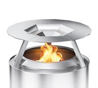 Heat Deflector for Solo Stove Bonfire, 19.5" Heat Deflector for Solo Stove Fire Pit, 304 Stainless Steel Heat Deflector with Handle for Bonfire Fire Pit, Detachable Camping Essential