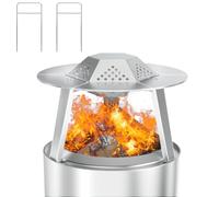 "Heat Deflector for Solo Stove Ranger 15"",Deflector with Carrying Handle & 3 Legs, Detachable Pellet Adapter Diffuser for Solo Stove Ranger 1.0 and 2.0 Series Accessories, 304 Stainless Steel"