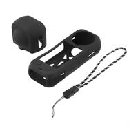 Heat Dissipating Silicone Case For Insta360 X5 Rugged Protective Cover Anti Drop Full Body Shield Snug Fit Accessory For Action Camera Vlogging White Black(black)