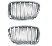 Heat dissipation Compatible With BMW For X3 F25 X4 F26 2010 2011 2012 2013 2014 Chrome Surround Silver Slats Front Bumper Kidney Grille Pair