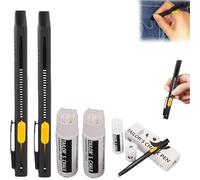 Heat Erasable Fabric Marker for Sewing, Refillable & Washable Temporary Fabric Pen with 20 Refill Cartridges, Ideal for Embroidery, Quilting on Cotton & Knits (2 Pcs)