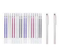 Heat Erasable Pens, 2Pcs High Temperature Disappearing Pen Fabric Marking Pens with 20 Refills for Leather Sewing Quilting Dressmaker (Multi-colored)