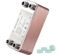 Heat Exchanger, 30 Plates, Plate Heat Exchanger, Stainless Steel Water to Water Heat Exchanger, Heat Exchanger for Underfloor Heating, Water Heating, Snow Melt, Beer Cooling