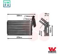 Heater core Mechanically jointed cooling fins 43006048 VAN WEZEL for RENAULT