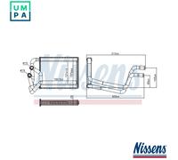 Heater core Brazed cooling fins 707245 NISSENS for HYUNDAI i10 I i10 II