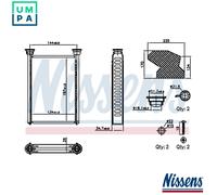 NISSENS 707309 Heater matrix