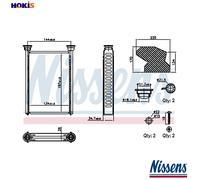 Nissens Heater Matrix 707309 - Interior Heat Exchanger for Opel Mokka / Mokka X