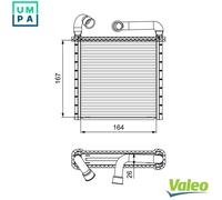 Valeo 811506 Interior Heating Heat Exchanger Heater Aluminium 167mm 164mm 26mm