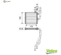 Valeo 811511 Interior Heating Heat Exchanger Heater Aluminium 185.7mm 175mm 26mm