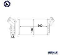 Heater core Brazed cooling fins AH 104 000S MAHLE for PEUGEOT FIAT CITROËN