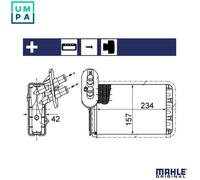 MAHLE ORIGINAL AH 164 000S Heater matrix