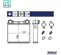 MAHLE ORIGINAL AH 238 000S Heater matrix