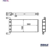 MAHLE ORIGINAL AH 241 000S Heater matrix