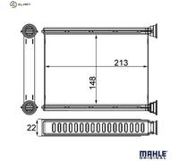 MAHLE ORIGINAL AH 250 000S Heater matrix