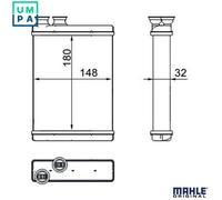 MAHLE ORIGINAL AH 266 000S Heater matrix