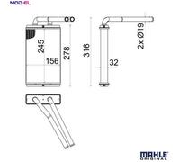 MAHLE ORIGINAL AH 268 000S Heater matrix