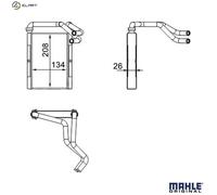 MAHLE ORIGINAL AH 273 000S Heater matrix