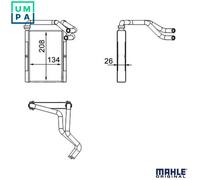 MAHLE ORIGINAL AH 273 000S Heater matrix