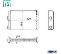 MAHLE ORIGINAL AH 60 000S Heater matrix
