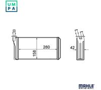 MAHLE ORIGINAL AH 63 000S Heater matrix