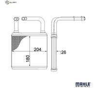 MAHLE ORIGINAL AH 78 000S Heater matrix