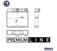 MAHLE ORIGINAL AH 87 000P Heater matrix