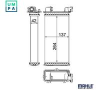 MAHLE Interior Heater Core AH94000S for BMW 3 (E30) etc