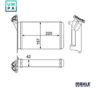 MAHLE ORIGINAL AH 95 000S Heater matrix